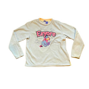 Disney Eeyore Blue Bedazzled Fleece Sweatshirt Size Large
